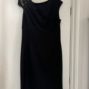 Elegant Black Dress with Gold Accents